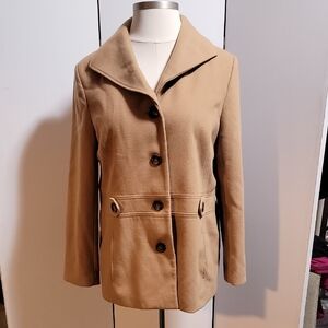 JM Collection Tan Pea Coat